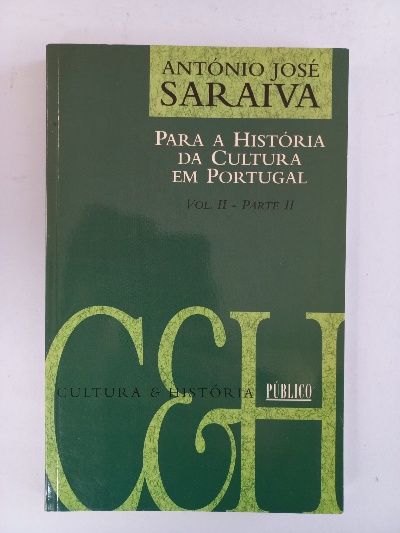 Capa do livro Para a História da Cultura em Portugal Vol. II - Parte II
