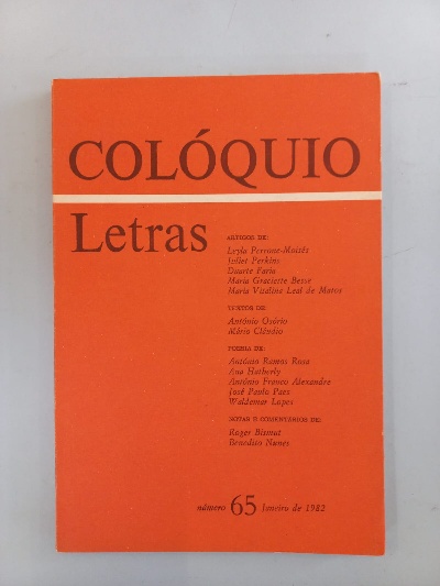 Capa do livro Colóquio de Letras