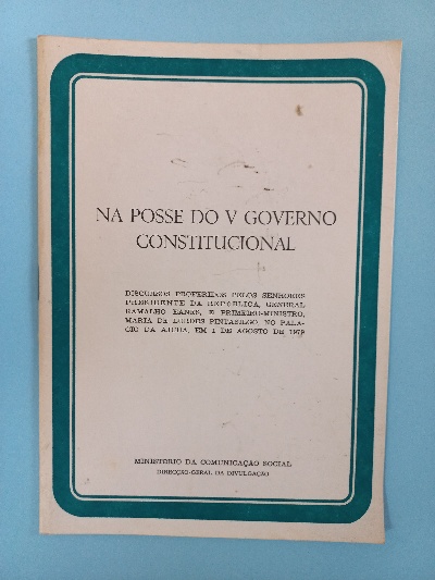 Imagem de capa do Na posse do V Governo Constitucional